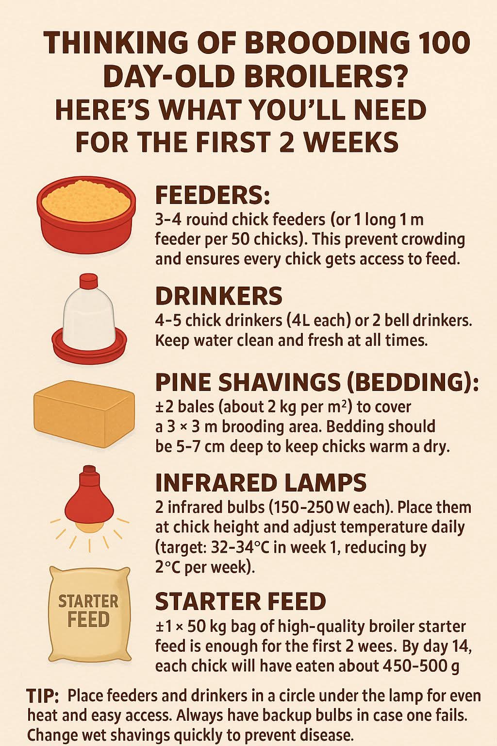 A Guide to growing 100 broiler chicks